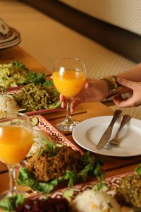 Breakfast orange juice at Riad La Tulipe, Marrakech