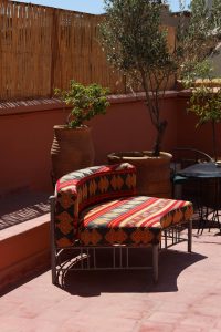 Rooftop pergola arch at Riad La Tulipe, Marrakech