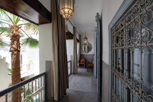 Veranda bedroom, wide view at Riad La Tulipe, Marrakech