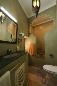 White room bathroom at Riad La Tulipe, Marrakech