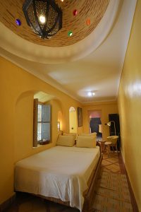 Yellow bedroom at Riad La Tulipe, Marrakech